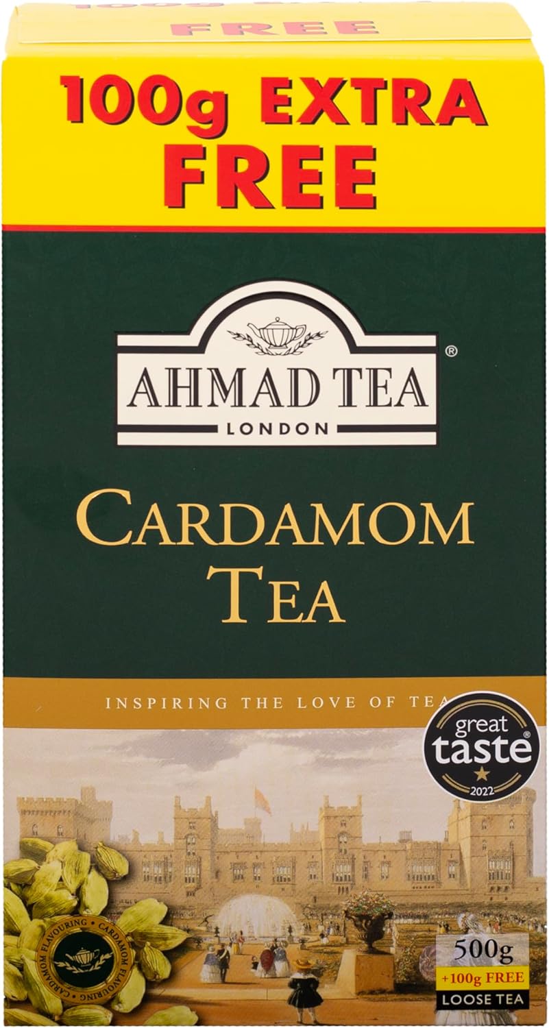 Ahmad Tea Loose Leaf, Cardamom Tea, Black Tea, 1 Packet of 500g Loose Leaf Tea