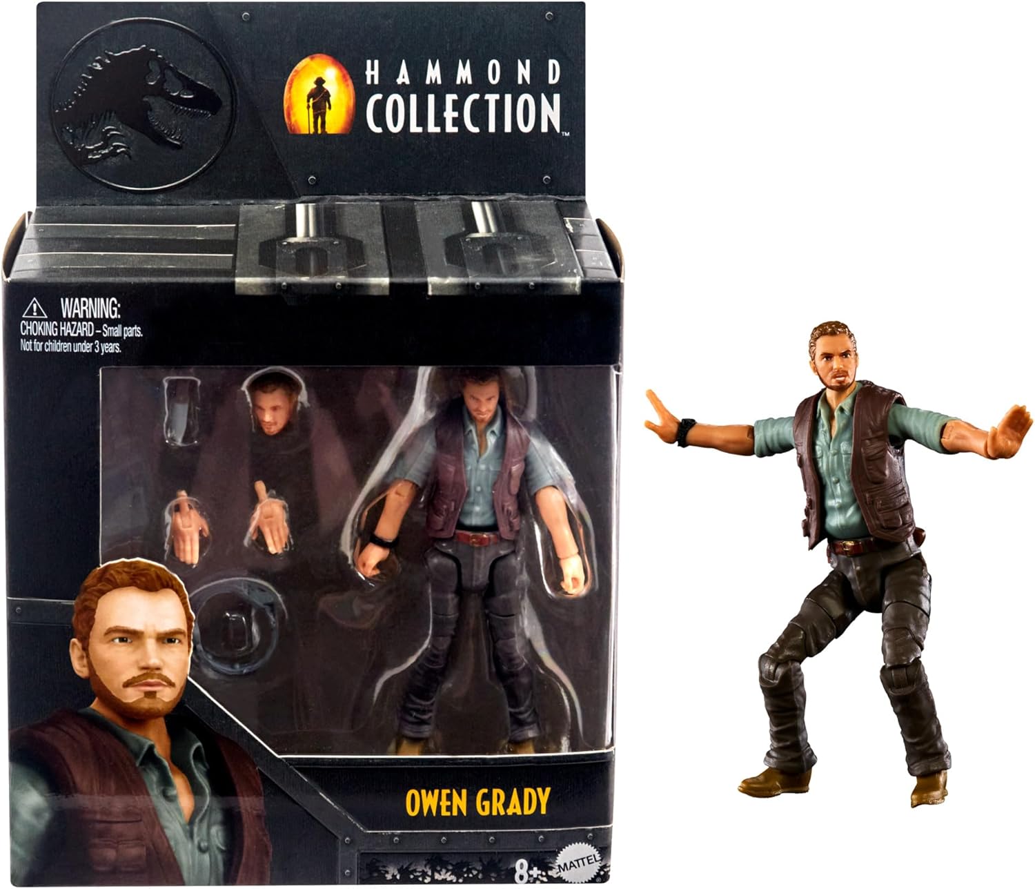 Jurassic World Hammond Collection Owen Grady Action Figure, Premium Authentic Articulated Figure, 3.75 Inch Scale, Dinosaur Related Toy, HTV60