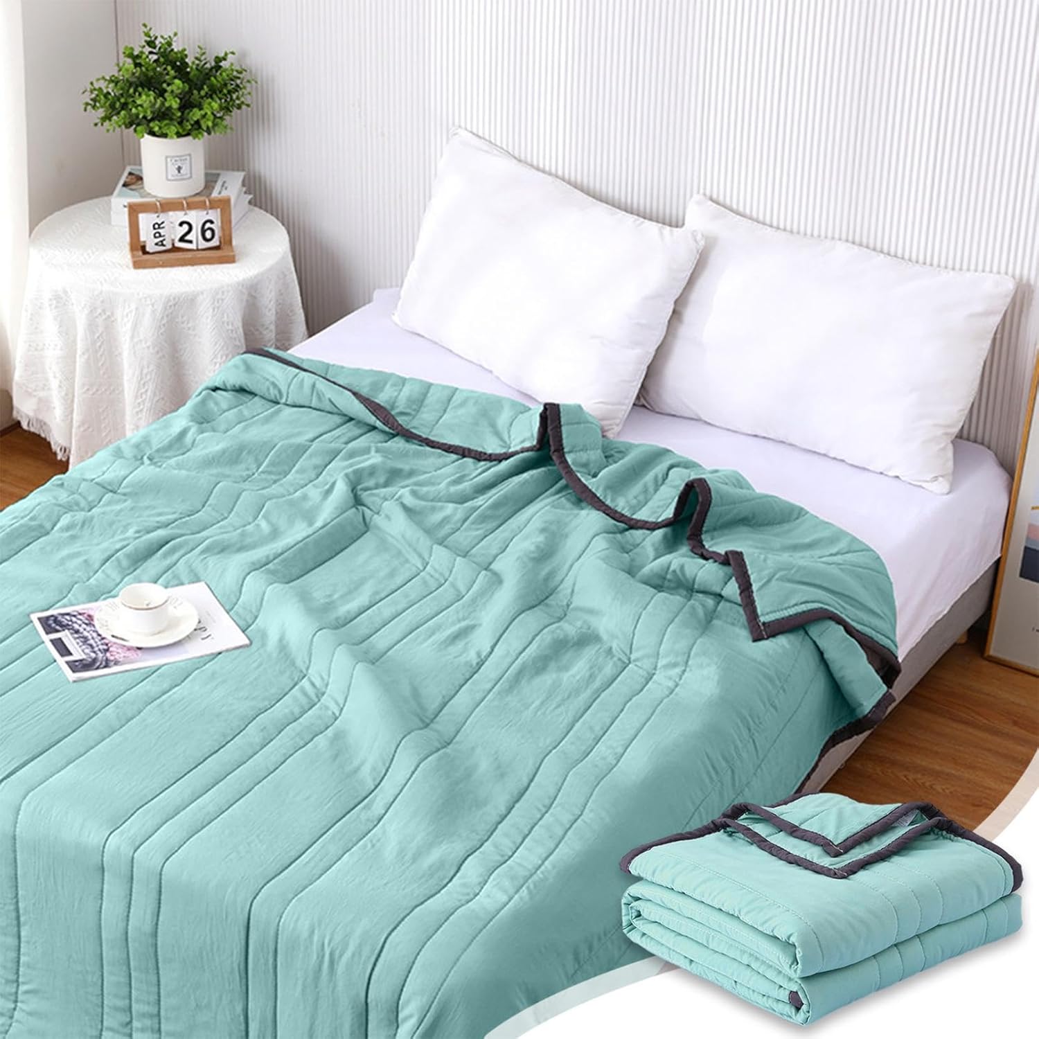 Cooling Blanket, Cooling Fiber Summer Blankets, Lightweight Cool Blanket, Ice Blanket for All-Season, Night Sweats Adult Kids Hot Sleeper Breathable Single/Double Bed Blanket Gifts (Blue, 100*150cm)