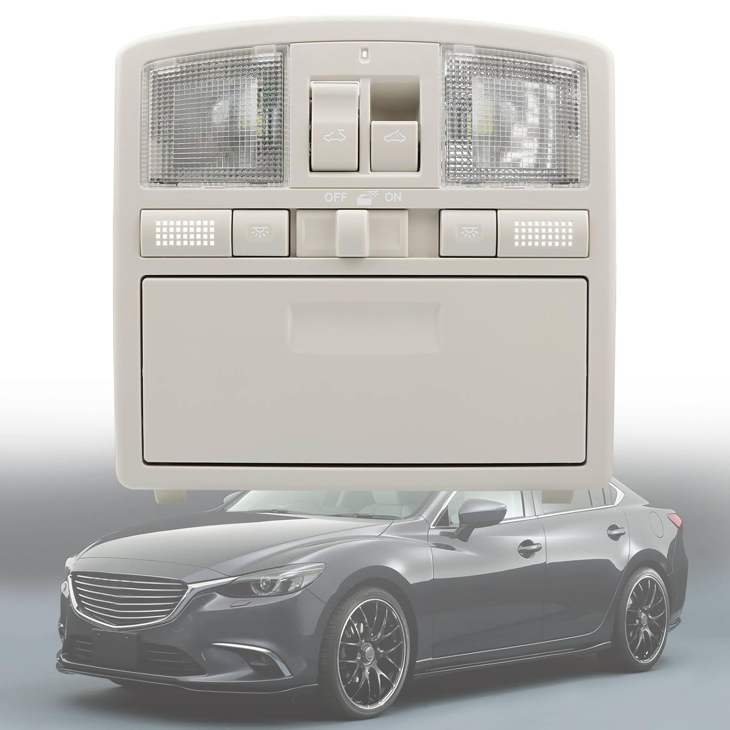 Overhead Console Reading LED Light Console Replacement for Mazda 6 2009-2013, CX9 2010-2015, Upgraded Version Sunroof Switch Console Replace# GS4C-69-970D-30, GS4C69970D75