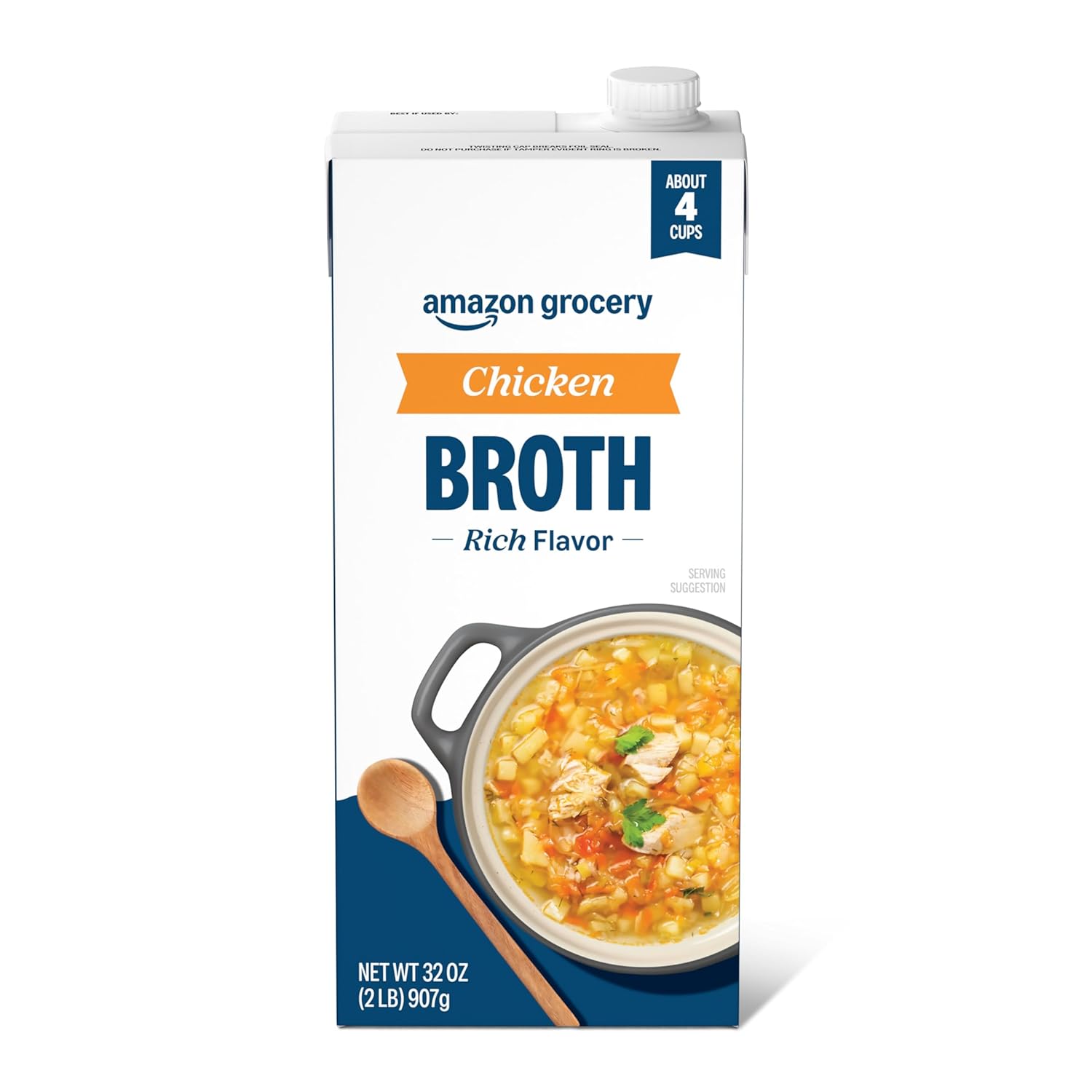 Amazon Grocery, Chicken Broth, 32 Oz (Previously Amazon Fresh, Packaging May Vary)