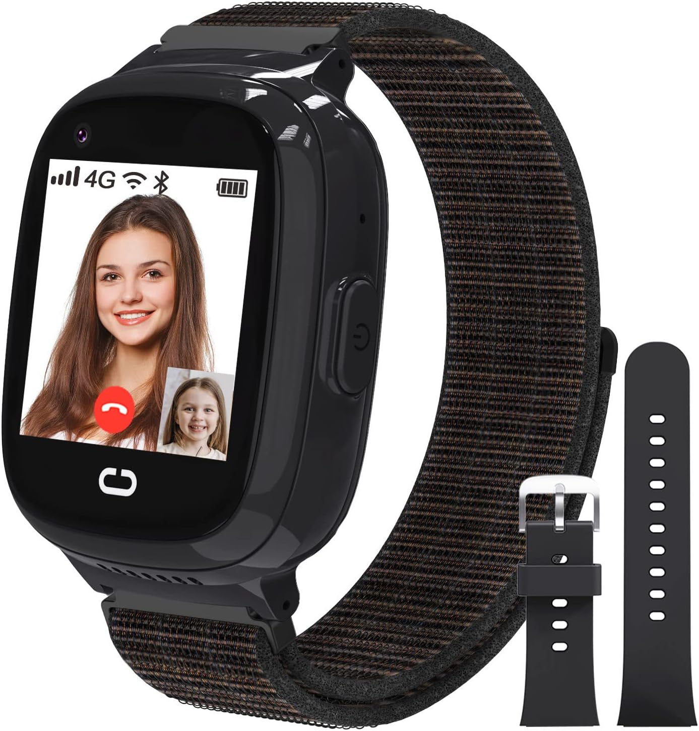 PTHTECHUS 4G Smart Watch for Kids with SIM Card, Kids Phone Smartwatch GPS Tracker, Call, Voice & Video Chat, Alarm, Camera, SOS, Touch Screen WiFi Music Wrist Watch for 4-12 Boys Girls