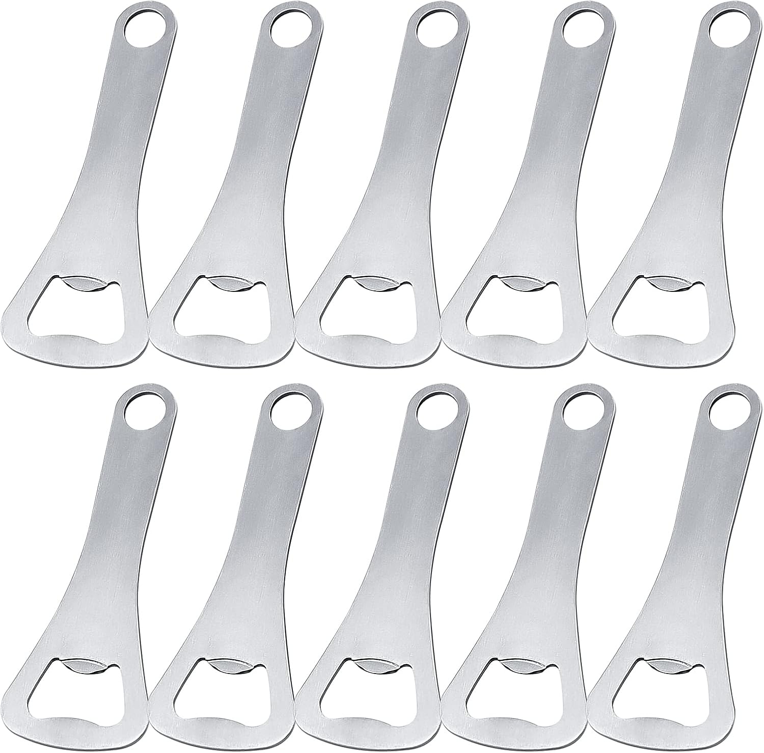 KONAMO Bottle Openers Pack 10Pcs Crown Bottle Opener Bulk Beer Bottle Opener for Home Pub Outdoor Bartender Bottle Openers,Men DIY Gifts, Silver
