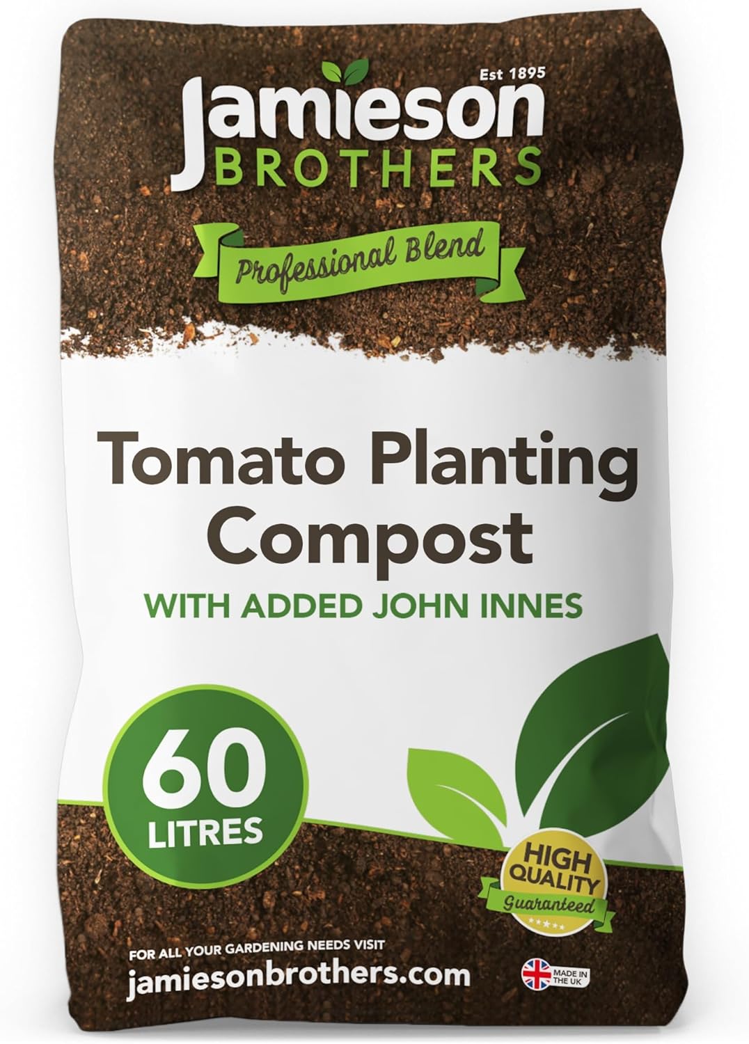Tomato Compost with Added John Innes 60L- 6 months feeding in this professional blend by Jamieson Brothers