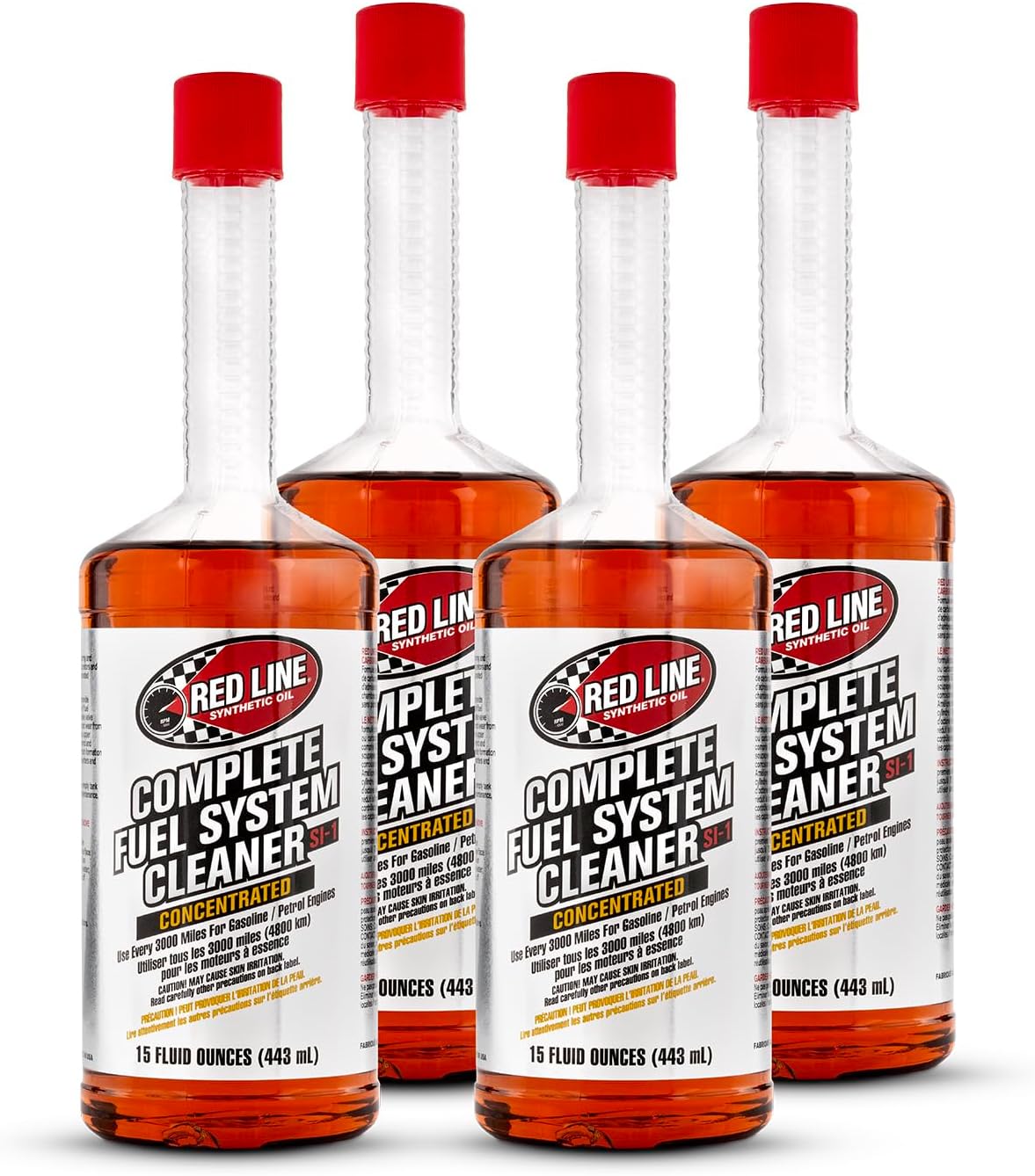 Red Line 60103 SI-1 Complete Fuel System Cleaner, Cleans and Prevents Corrosion in Fuel Systems, Cleans Injectors, Carburetors, Valve and Combustion Chamber Deposits - 15 Ounce (4 Pack)