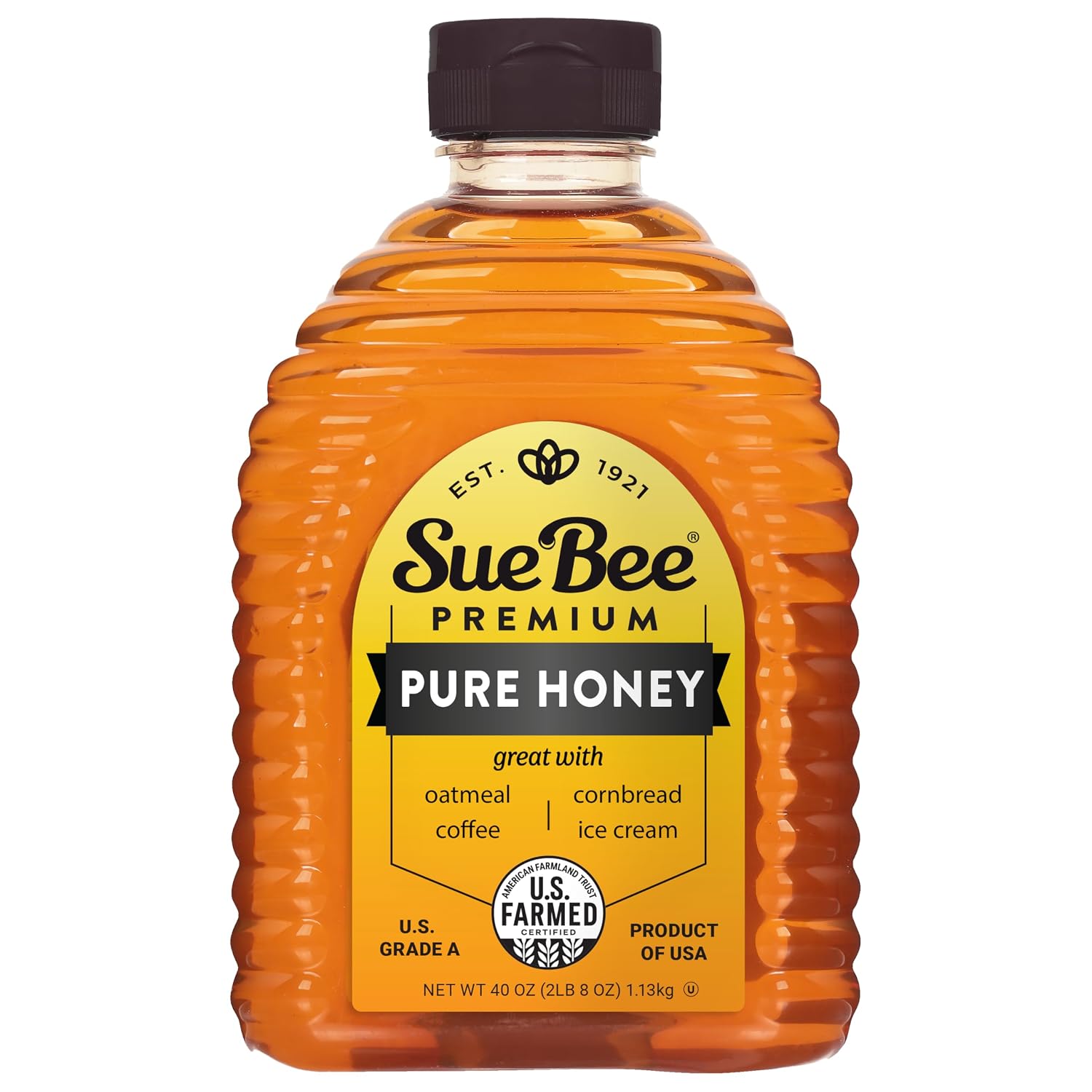 Sue Bee Pure Premium Honey, Pure Honey, Product of USA, US Grade A, 40 Ounce (Pack of 1)