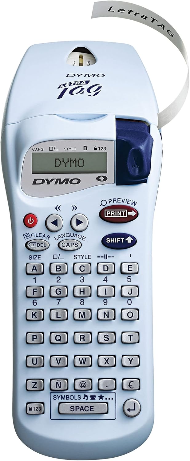 Dymo LetraTag XR Handheld Label Maker | ABC Keyboard Home Label Printer with Easy-to-Use LCD Screen | Grey
