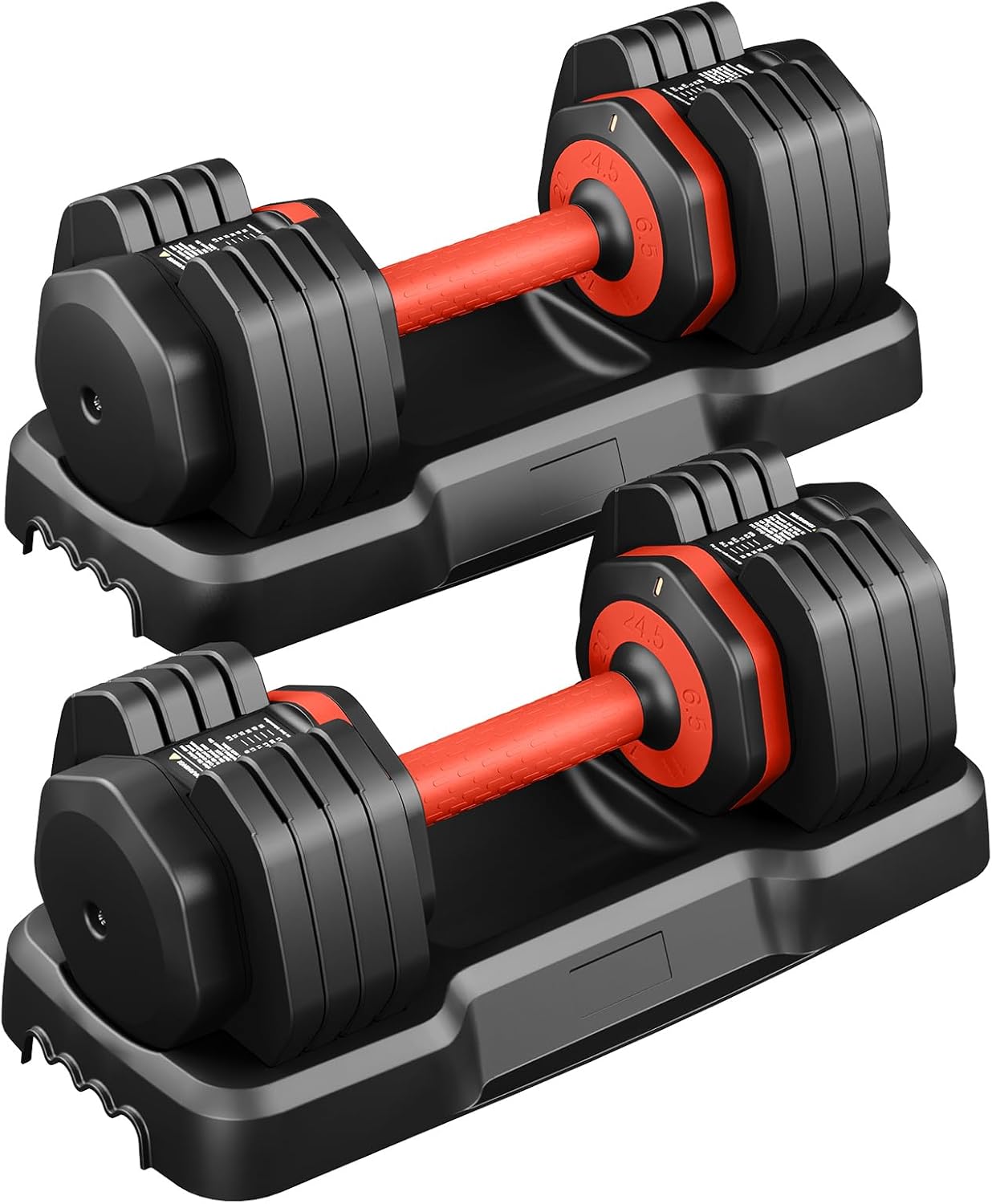 Dripex Adjustable Dumbbells Set, 11kg/24.5kg/55lbs Dumbbell Weights Pair for Men and Women, Anti-Slip Handle with Safety Locking Mechanism for Home Gym Exercise Equipment