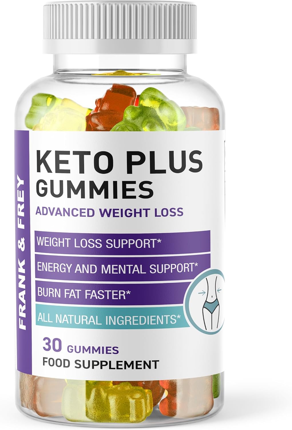Keto Plus Gummies - Suitable for Vegetarians and Vegans 30 Gummies