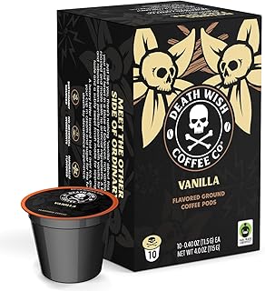 Death Wish Coffee, Single Serve Coffee Pods - Vanilla Pods (10 Count)
