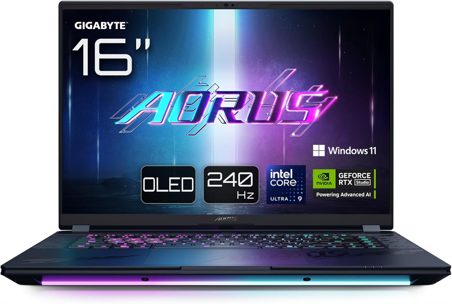 Gigabyte AORUS MASTER 16 BYH Gaming Laptop - 16.0“, 240Hz OLED, Intel Core 275HX, RTX 5080 GPU, 32GB DDR5 5600MHz, 2 x Gen4 1TB SDD, Windows 11 Pro, 2 Year Warranty, AORUS MASTER 16 BYHC5UKE65SP