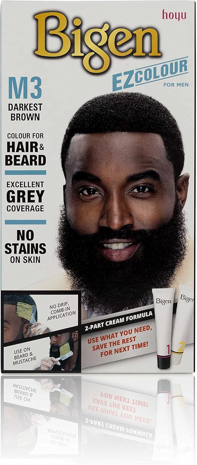 Bigen EZ Colour for Men, Permanent Colour for Hair and Beard, M3 - Darkest Brown