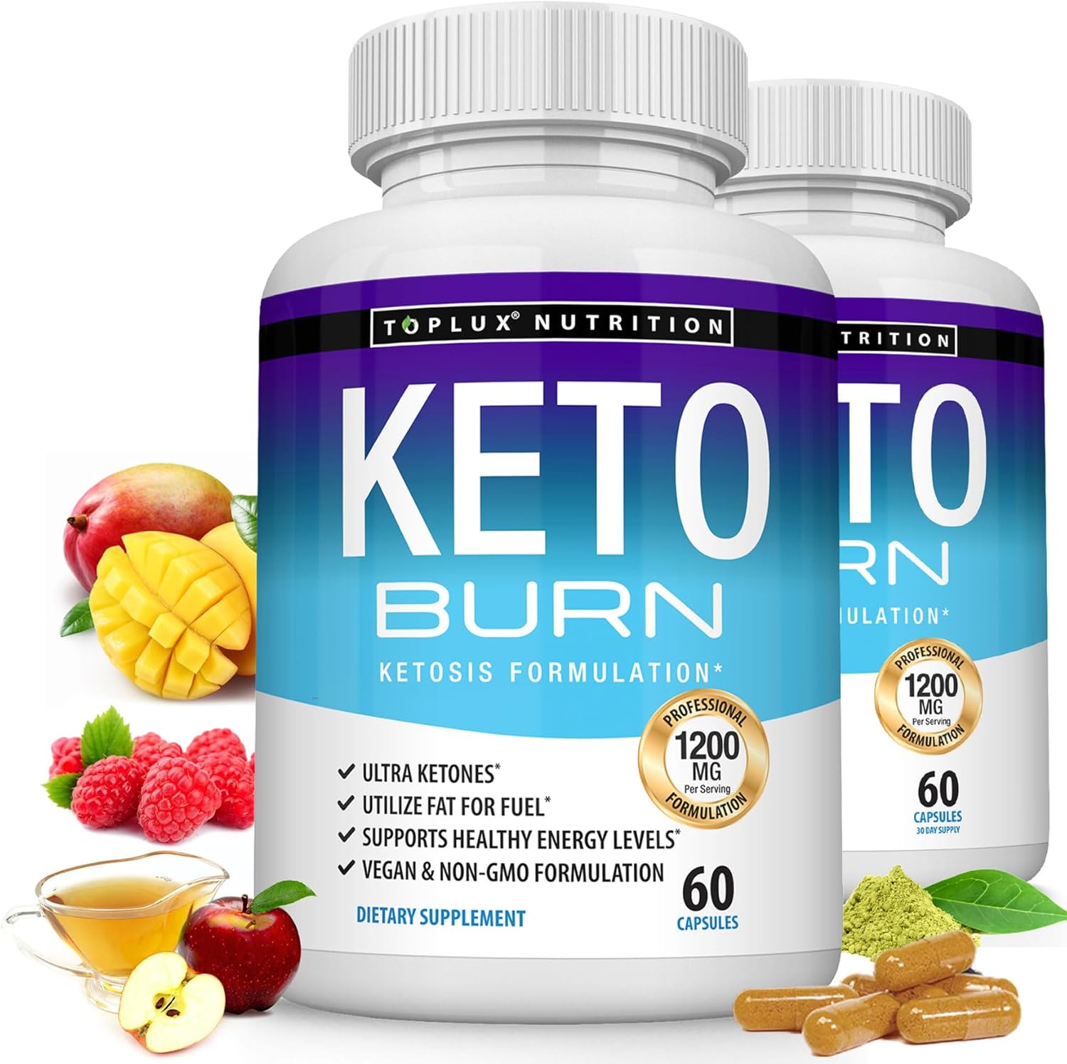 Keto Burn Pills Ketosis - 1200 Mg Ultra Advanced Natural Ketogenic Using Ketone Diet Support Energy Focus Men Women 60 Capsules