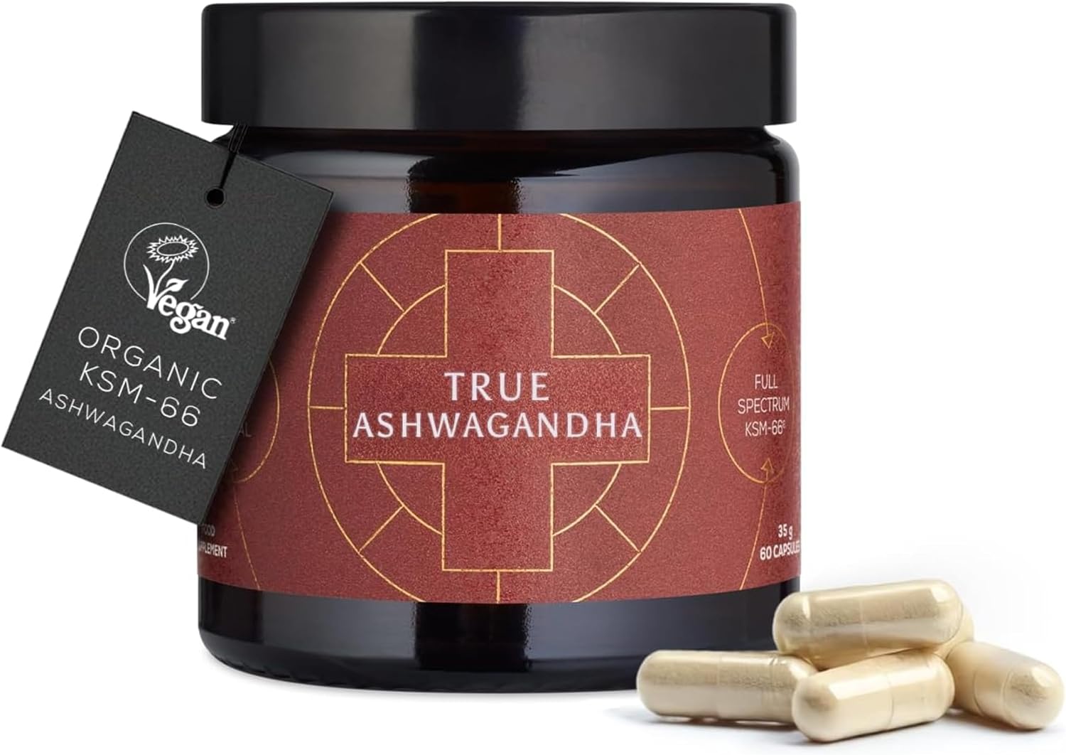 Ancient + Brave True Ashwagandha | 600mg | 60 Capsules | Ashwagandha KMS 66