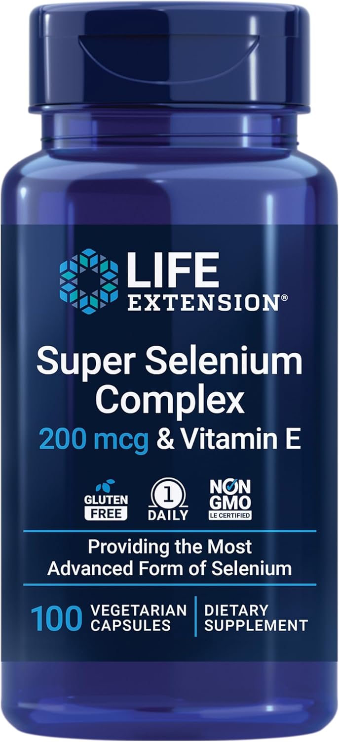 Life Extension Super Selenium Complex with Vitamin E – Cellular Health & Longevity Support – Gluten-Free, Non-GMO, Vegetarian –100 Capsules(Pack of 1)