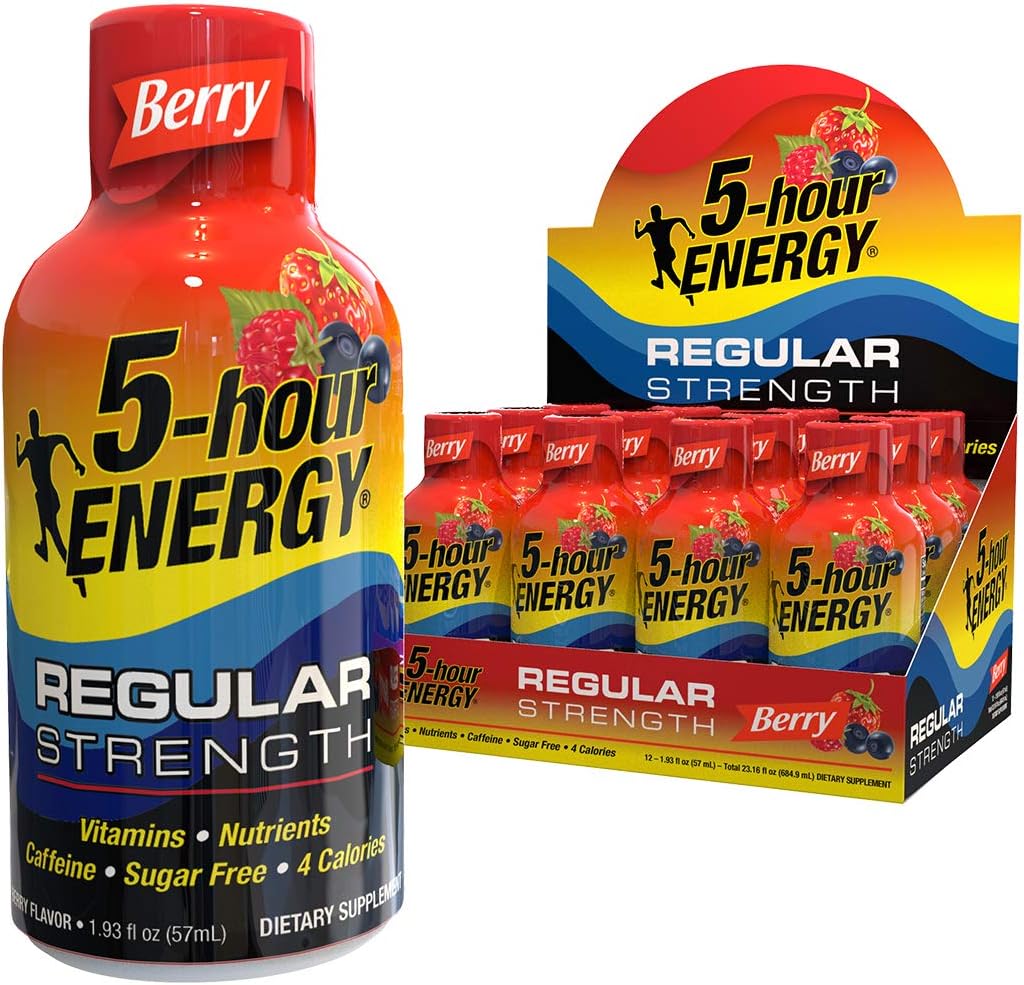5-hour ENERGY Shot, Regular Strength, Berry, 1.93 oz, 48 Pack