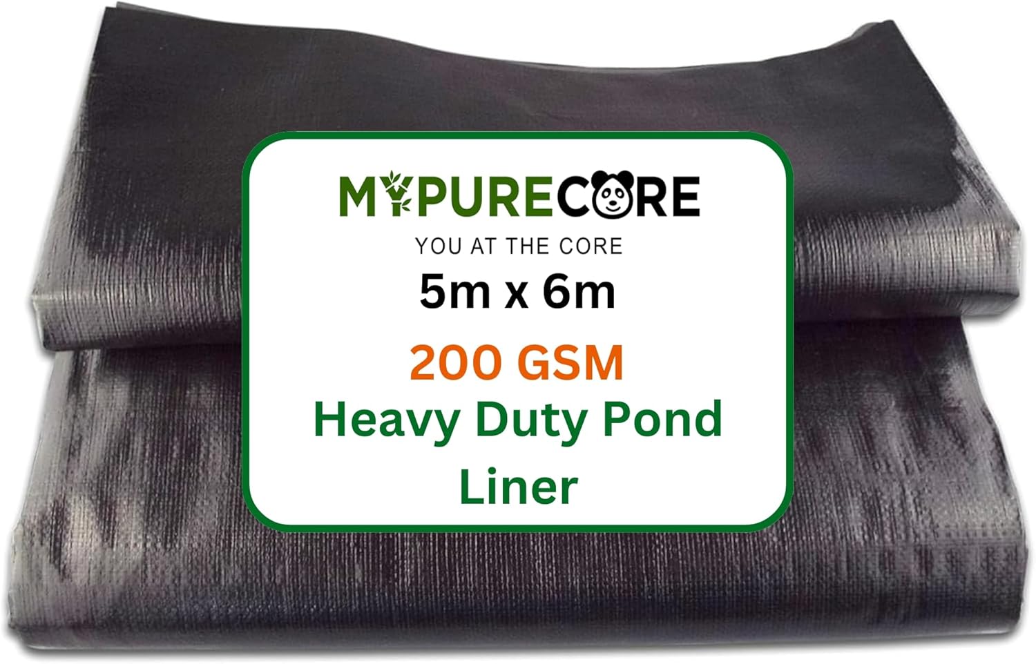MYPURECORE Pond Liner – Various Sizes – Heavy Duty HDPE Material - UV & Tear Resistant, Flexible for Koi & Fish Pools, Water Gardens - Ideal for Small to Large Ponds, Wildlife (5m x 6m)