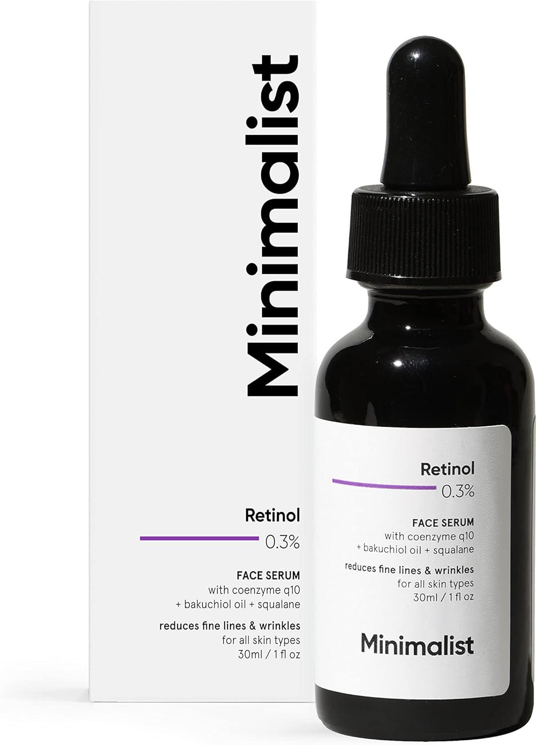Minimalist 0.3% Retinol Face Serum Night Face Serum With Retinol & Q10 To Reduce Fine Lines & Wrinkles | For Women & Men
