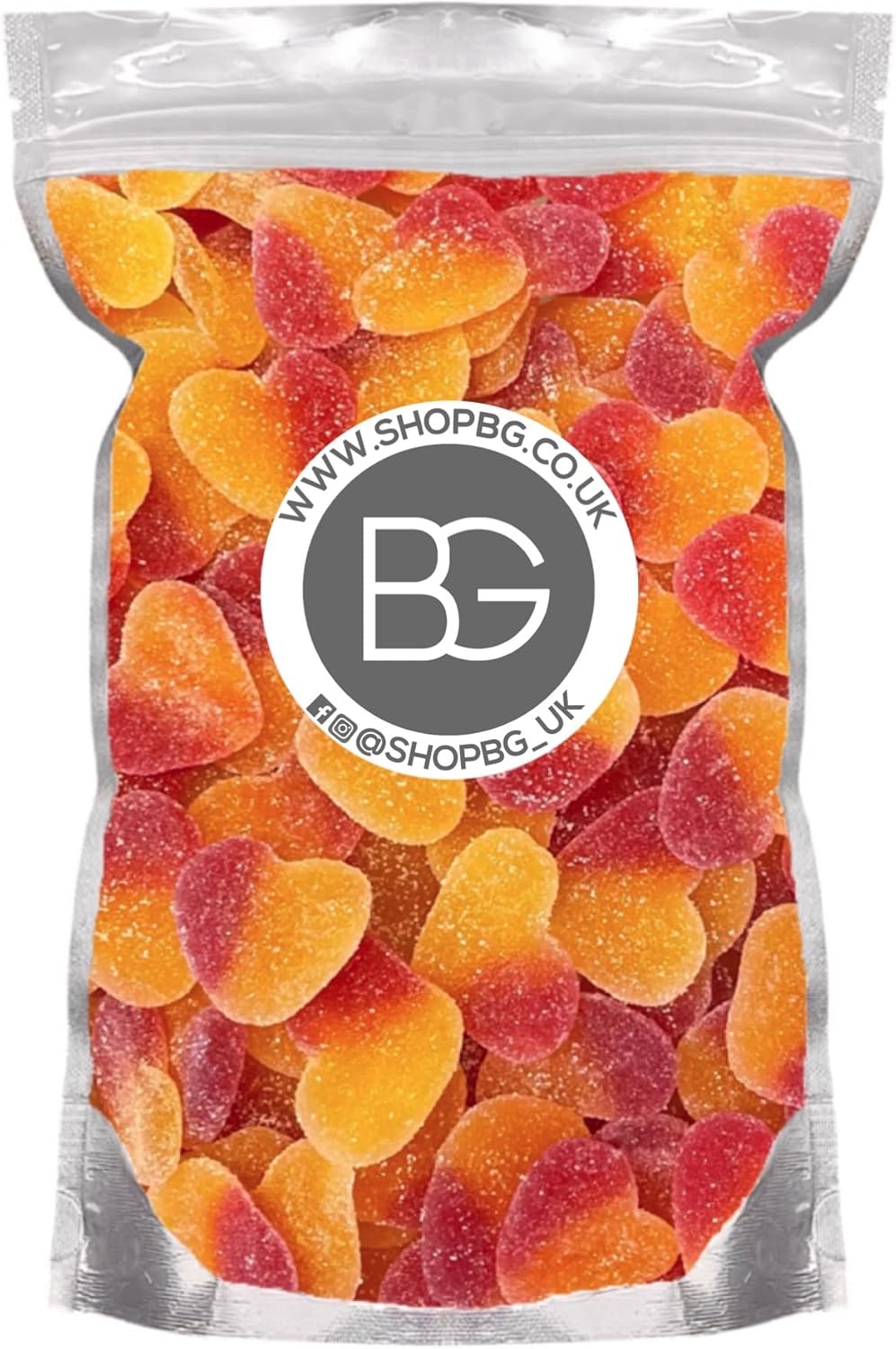 BG Quality Pick & Mix Sweets - Choose Your Own Favourites Single Sweet Pouch 800g (Fizzy Peach Hearts)