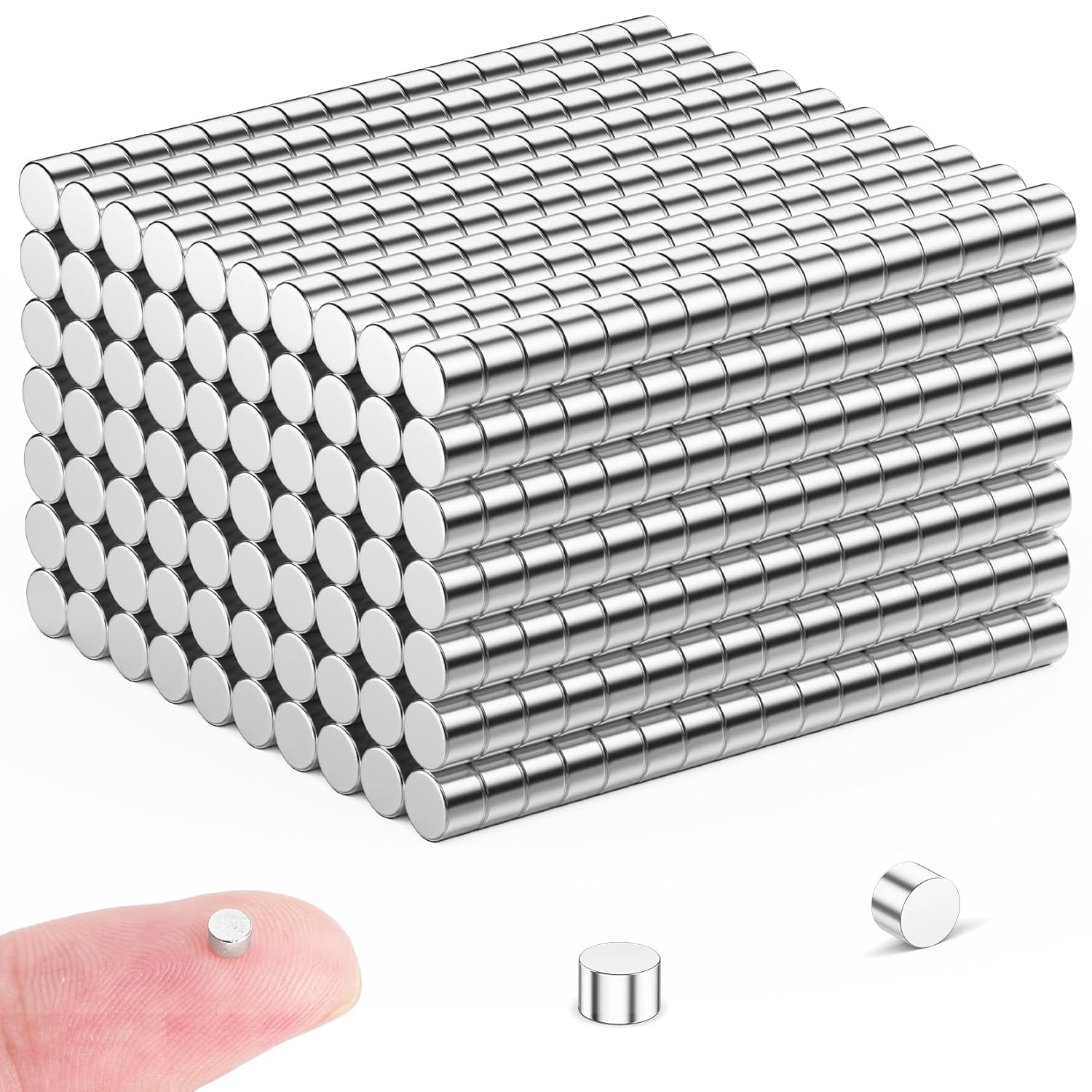 FINDMAG 50 Pcs 3 mm x 2 mm Mini Neodymium Magnets, Small Fridge Magnets, Craft Magnet, Whiteboard Magnet, Cylinder Magnetic Tiny for Whiteboard, Magnetic for Crafts, Photos, Tools, Arts, Hobbies, DIY