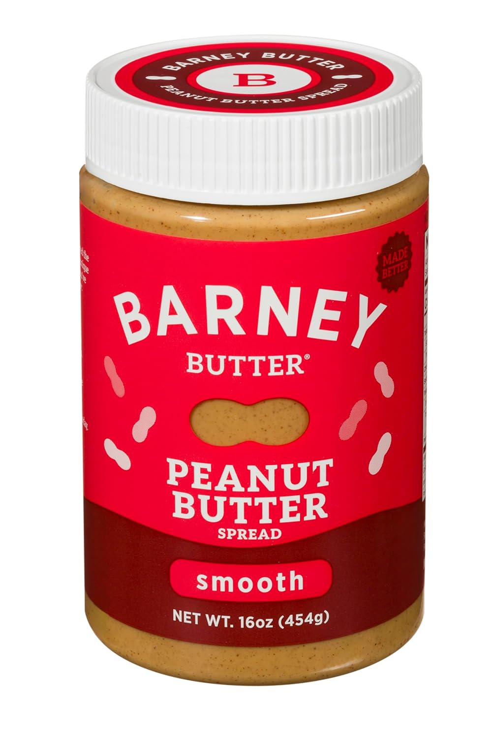 Barney Butter Peanut Butter, Smooth, 16 Ounce Jar, Natural, No Stir, Non-GMO, Gluten Free, Keto, Vegan