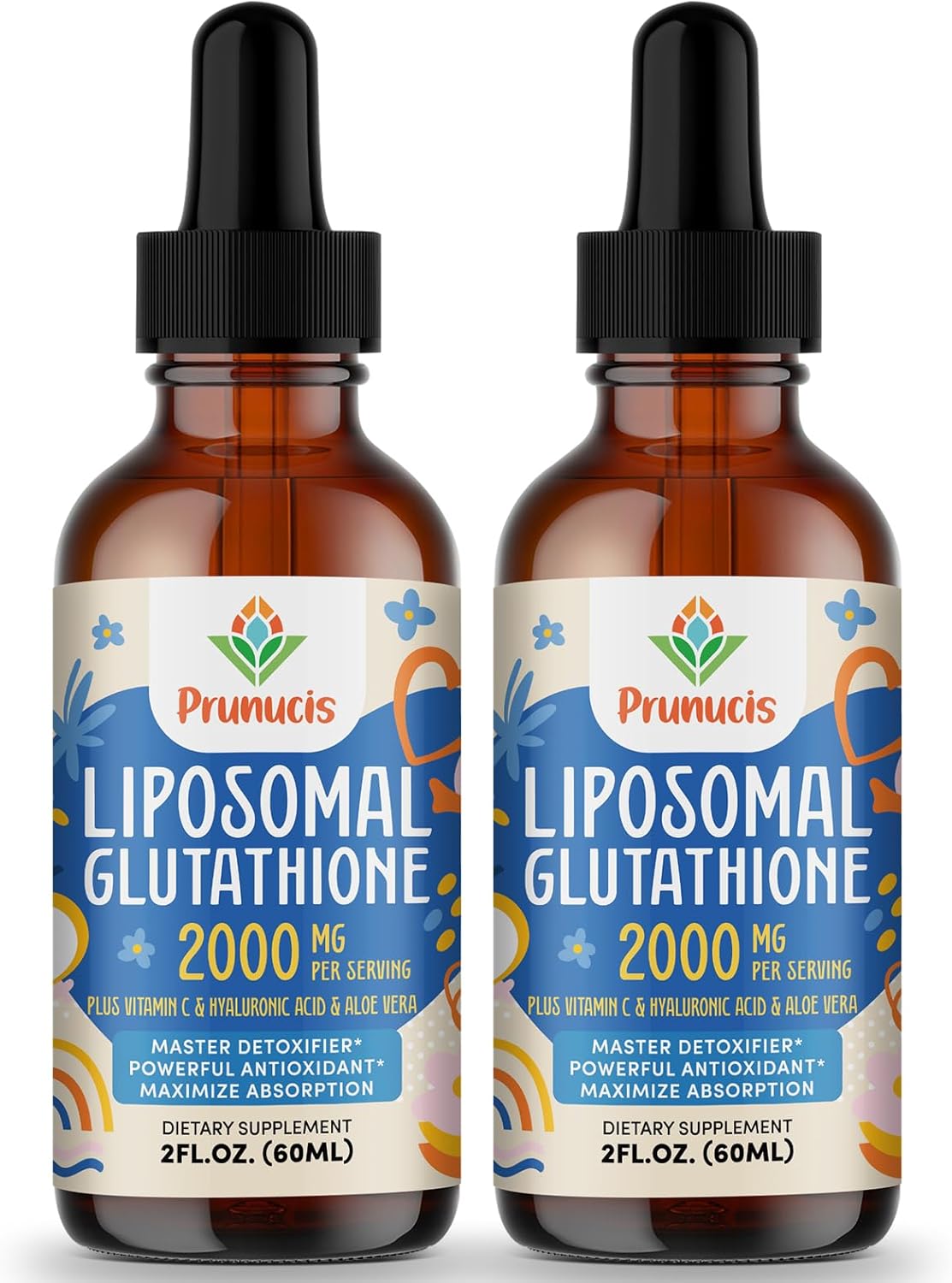 2000MG Liposomal Glutathione Liquid, 98% Absorption, Glutathione Liquid Supplement, Active Form L- Glutathione, Powerful Antioxidant Complex for Immune System, Aging Defense, Detox, 4 FL.OZ