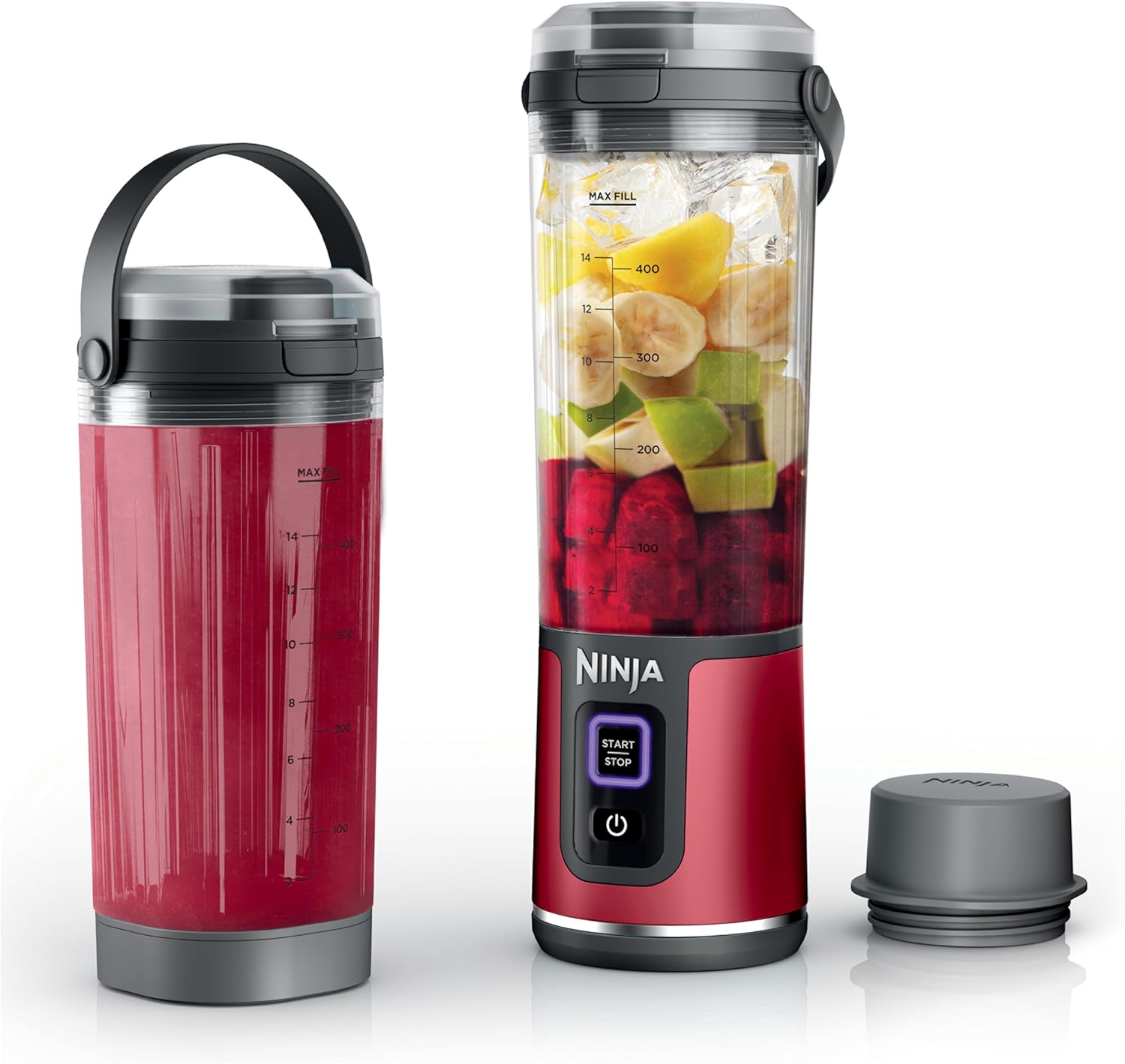 Ninja Blast Portable Blender & Accessories, Cordless, 18oz. Vessel, Personal Blender for Shakes & Smoothies, Leakproof Lid & Sip Spout, USB-C Cord, Dishwasher Safe Parts, BPA Free, Red, CL155ARD