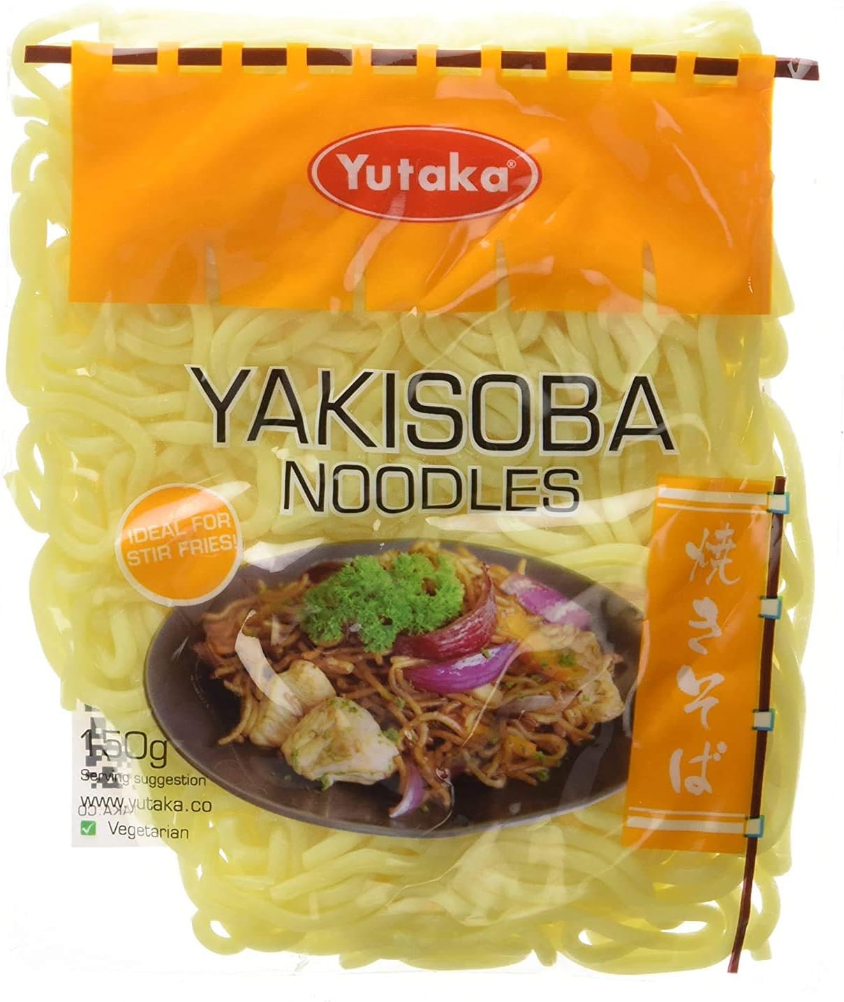 Yutaka Soft Yakisoba Noodles 150g | Pre-Cooked Japanese Stir-Fry Noodles | Quick & Easy Meal | Vegan-Friendly