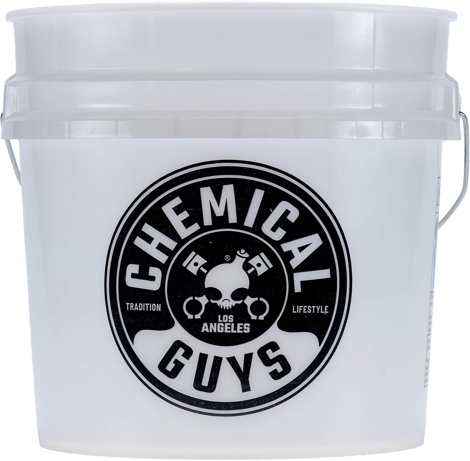 Chemical Guys ACC_103 Heavy Duty Detailing Car Wash Bucket with Chemical Guys Logo, 4.5 Gal , Semi Transparent White