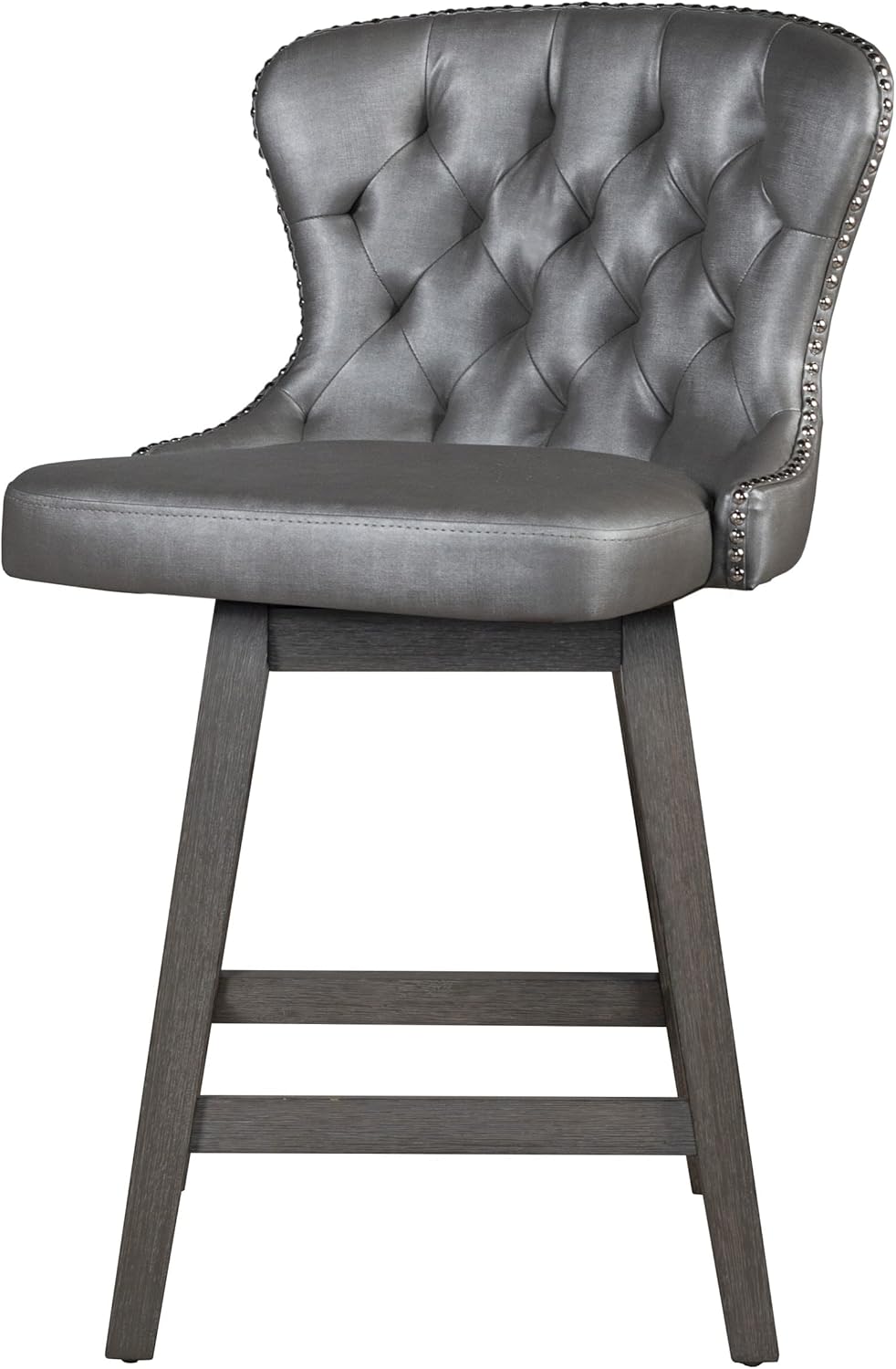 Hillsdale Rosabella Wood Swivel Height, Counter Stool, Wire Brush Gray