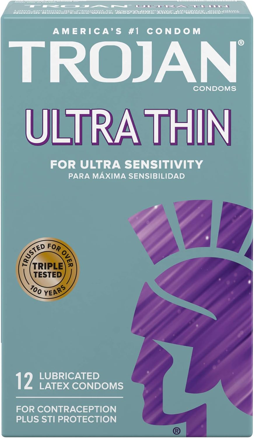 Trojan Ultra Thin Premium Lubricated Condoms - 12 Count