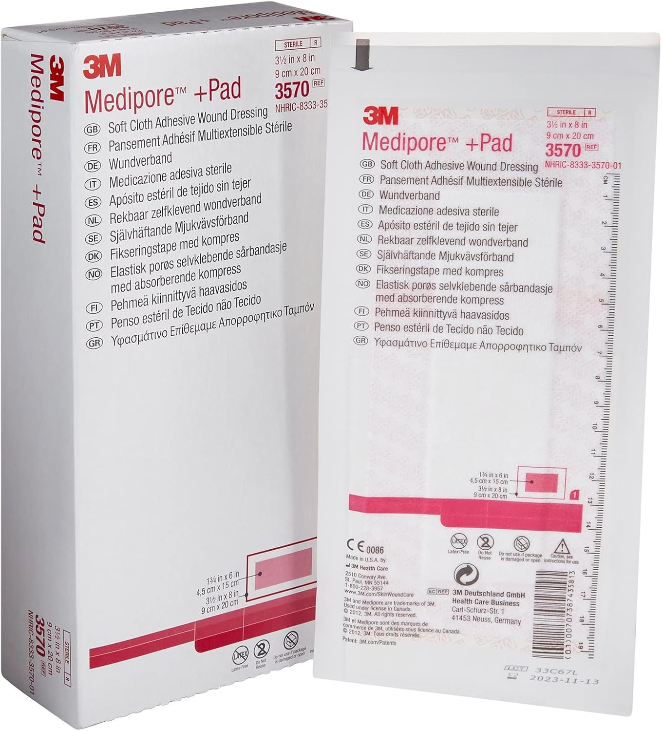 3M MEDIPORE +PAD Soft Cloth Adhesive Wound Dressing