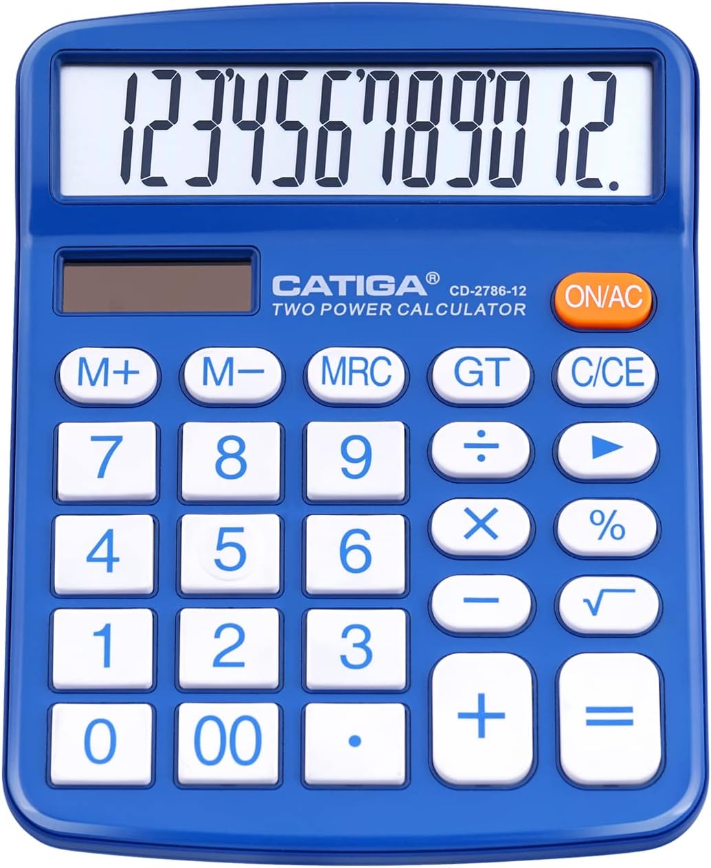 CATIGA Desktop Calculator 12 Digit with Large LCD Display and Sensitive Button, Solar and Battery Dual Power, Standard Function for Office, Home, School, CD-2786