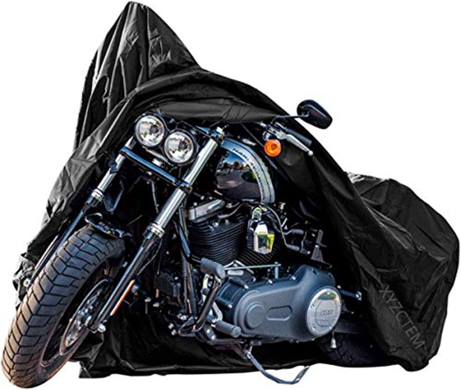 New Generation Motorcycle Cover ! XYZCTEM All Weather Black XXXL Large-Heavy Duty Waterproof Outdoor Protects Fits up to 118 inch for Harley Davidson, Honda, Suzuki,Yamaha and More