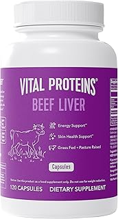 Vital Proteins Grass-Fed Desiccated Beef Liver Pills - (120 Capsules, 750mg Each)