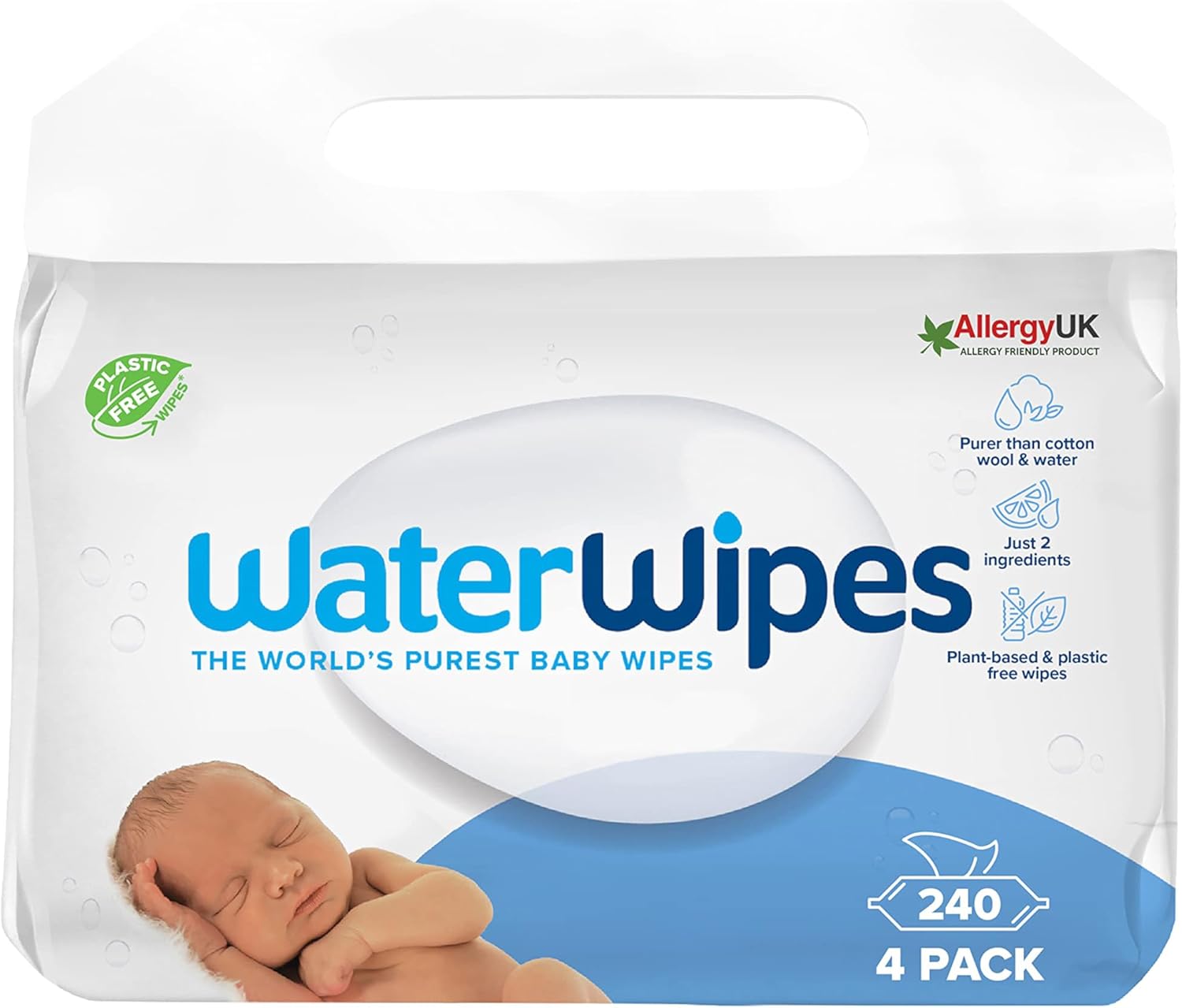 Waterwipes Newborn Baby Wipes, 4 x 60 each