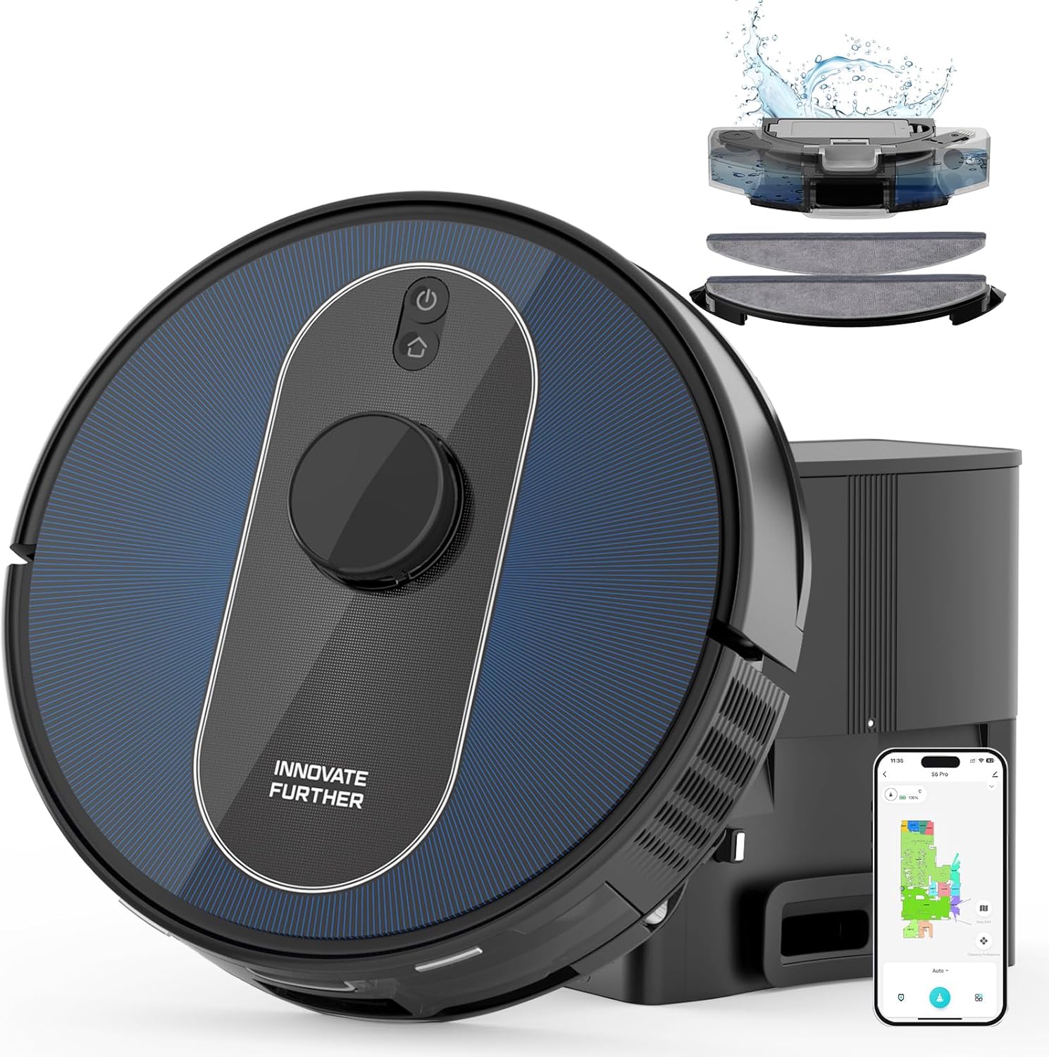 Robot Vacuum and Mop: 5000Pa Robot Vacuum Self Emptying, 360 LiDAR Navigation, 3L Dust Station for 60 Days Hands Free, Auto Carpet Boost, No-Go Zones, for Pet Hair, Hard Floors & Carpets APP Control