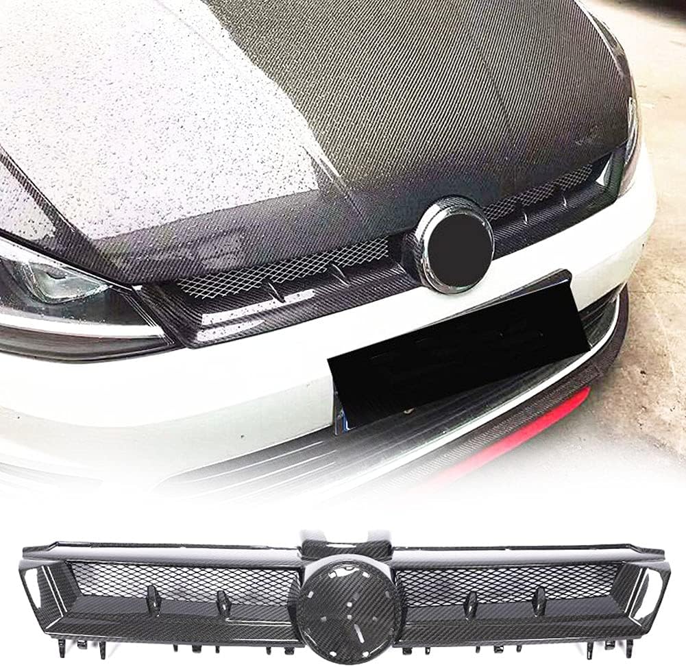 MCARCAR KIT MK7 Carbon fiber Front Grille for VW Golf 7 MK7 Standard GTI R 2014-2017 Front Hood Grill Grille Cover Replacement Front Kidney Grille