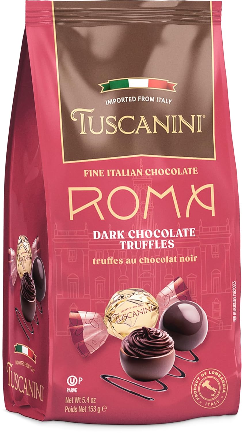 Tuscanini Fine Italian Dark Chocolate Truffles, Roma, 5.4oz | Gourmet Italian | Dairy Free | Premium Gift | Perfect for Holidays & Celebrations