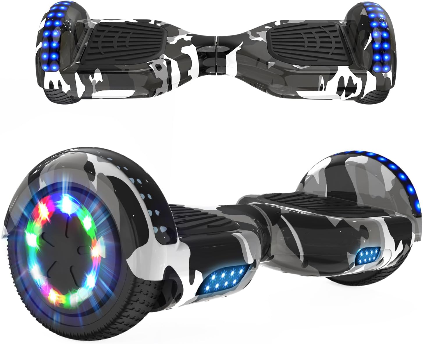 RCB Hoverboards for Kids and Adults 6.5 inch, Hoverboards with Bluetooth - Speaker - Colorful LED Lights, Hover Board Gift for Kids and Teenager