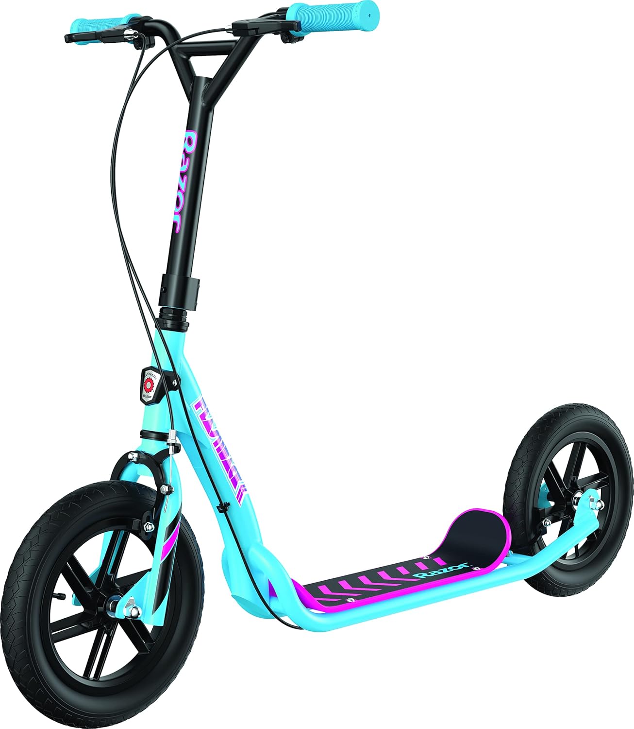 Razor Flashback Kick Scooter – 12" Mag Wheels with Air-filled Tires, Dual Hand-Operated Brakes, BMX Style Scooter for Kids and Teens