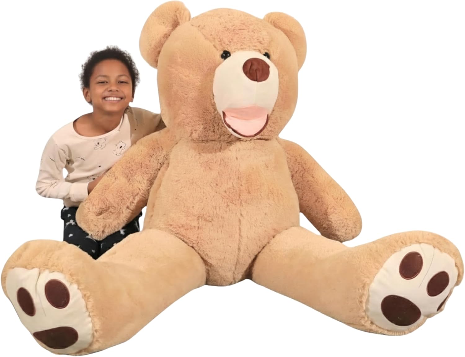 bananair - Giant Teddy Bear 160 cm Made in France, Ultra Soft and Fluffy, Cuddles Assured - Big Teddy Bear for Birthdays, Bedroom Decor, Celebrations (Beige)