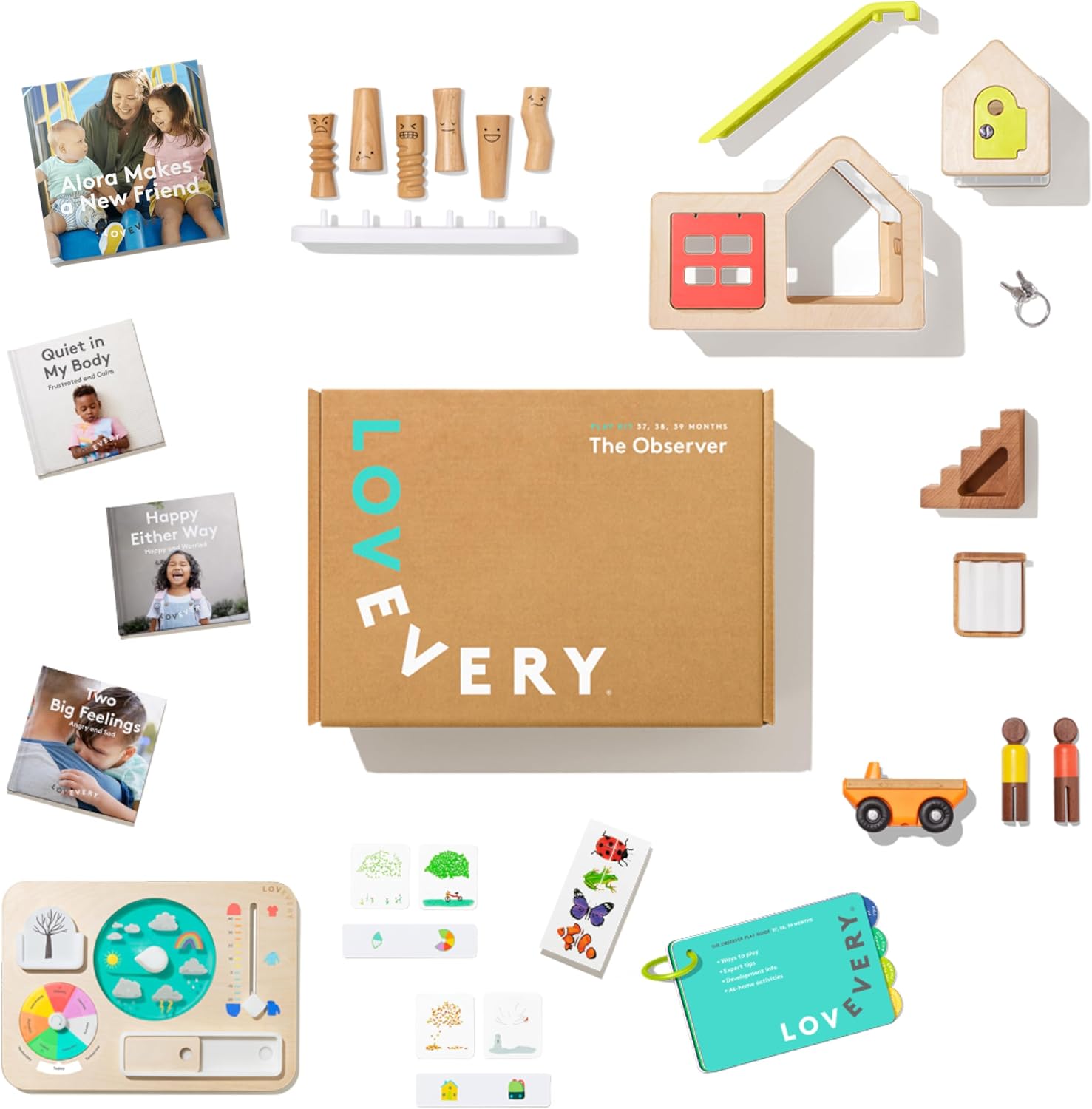 Lovevery, The Observer Play Kit + Bonus Book (Alora Makes a New Friend), Best Gift, 37-38-39+ Months