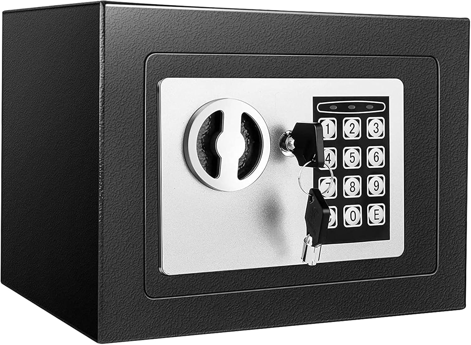 6.6L Digital Steel Safe, Safe Boxes for Home Use, Electronic Security Home Office Money Cash Safes With 2 keys, Wall Safes 230mmx170mmx170mm-Black
