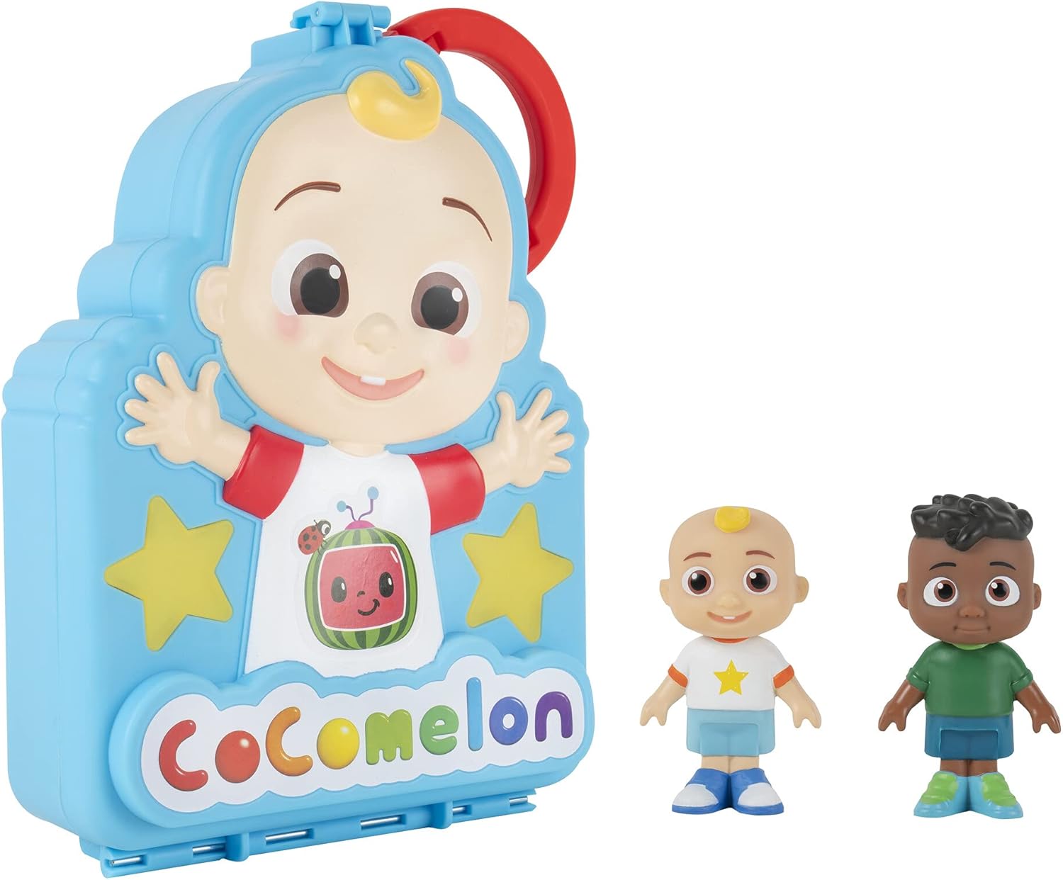 CoComelon Carry Along Figure Case - Includes 2 Articulated Figures, JJ and Cody - Play On The Go - The Perfect Travel Gift - Toys for Kids, Toddlers, and Preschoolers