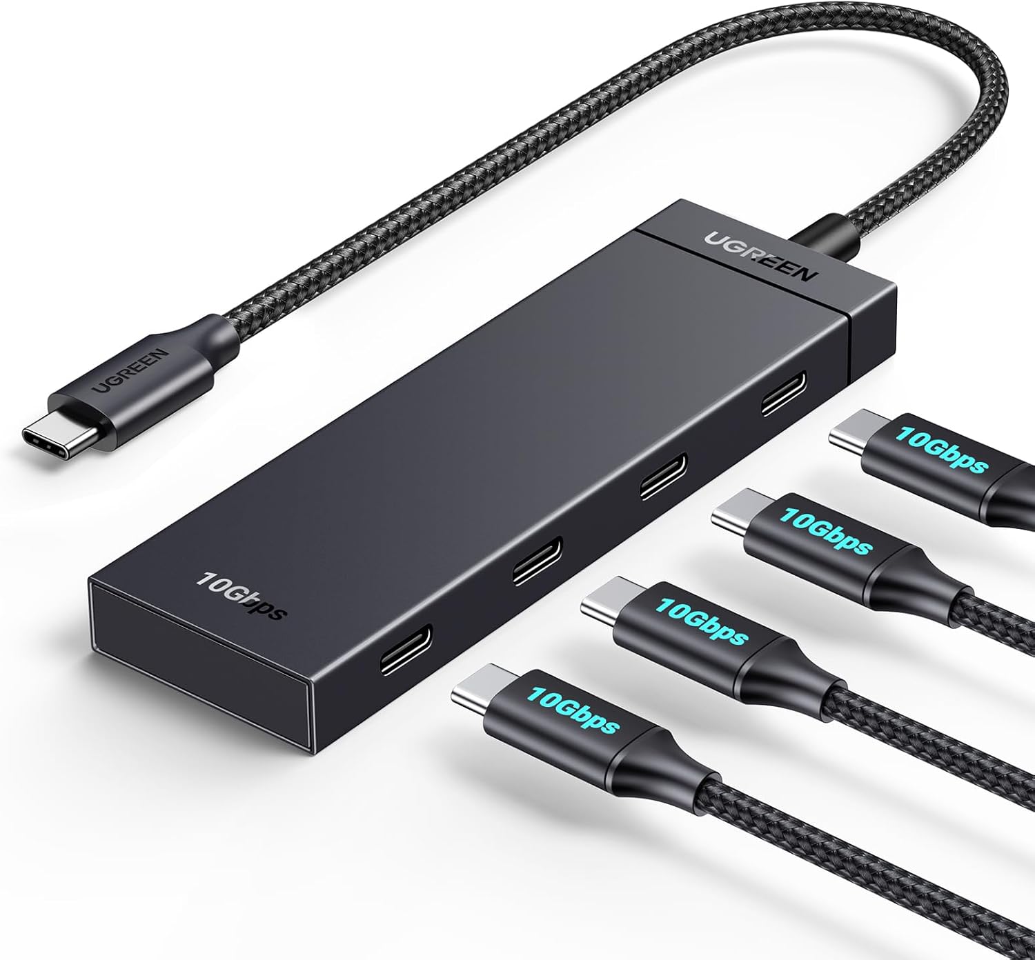 UGREEN 10Gbps USB C Hub, Splitter with 4 USB-C Ports, 20CM Cable, USB 3.2 Hub Multiport Adapter Compatible with MacBook Pro, MacBook Air, iPad Pro, iPad Mini 6 and iPhone 15, Plug and Play