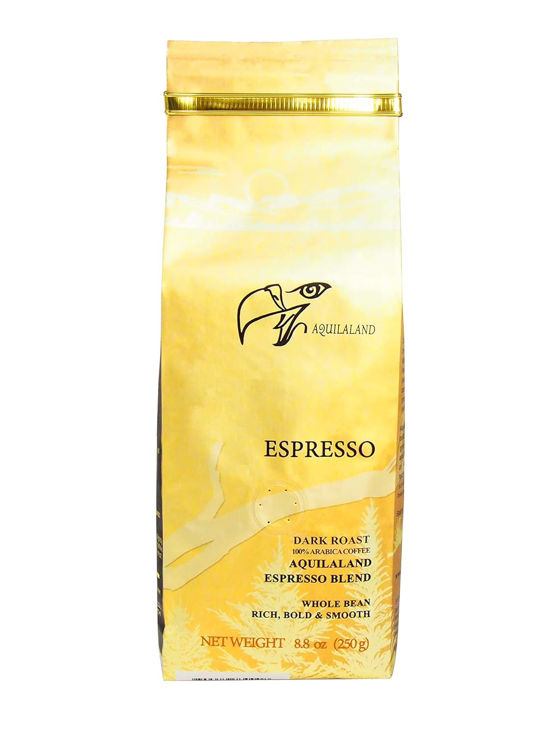 Aquilaland Premium Espresso, Dark Roast, 100% Arabica, 8.8 Ounce Bag (Whole Bean Coffee)