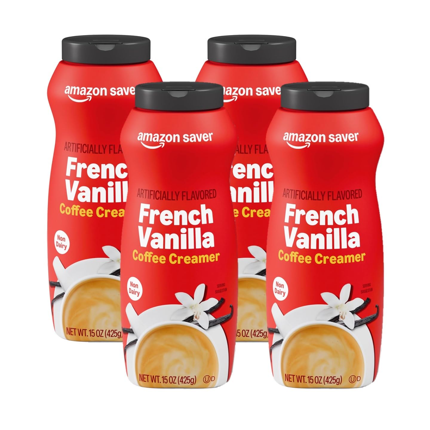 Amazon Saver, French Vanilla Powder Coffee Creamer, Non Dairy, 15 ounce (Pack of 4)