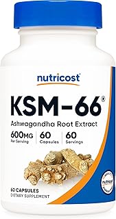 Nutricost KSM-66 Ashwagandha Root Extract 600mg, 60 Veggie Caps - 5% Withanolides - with BioPerine - Full-Spectrum Root Extract