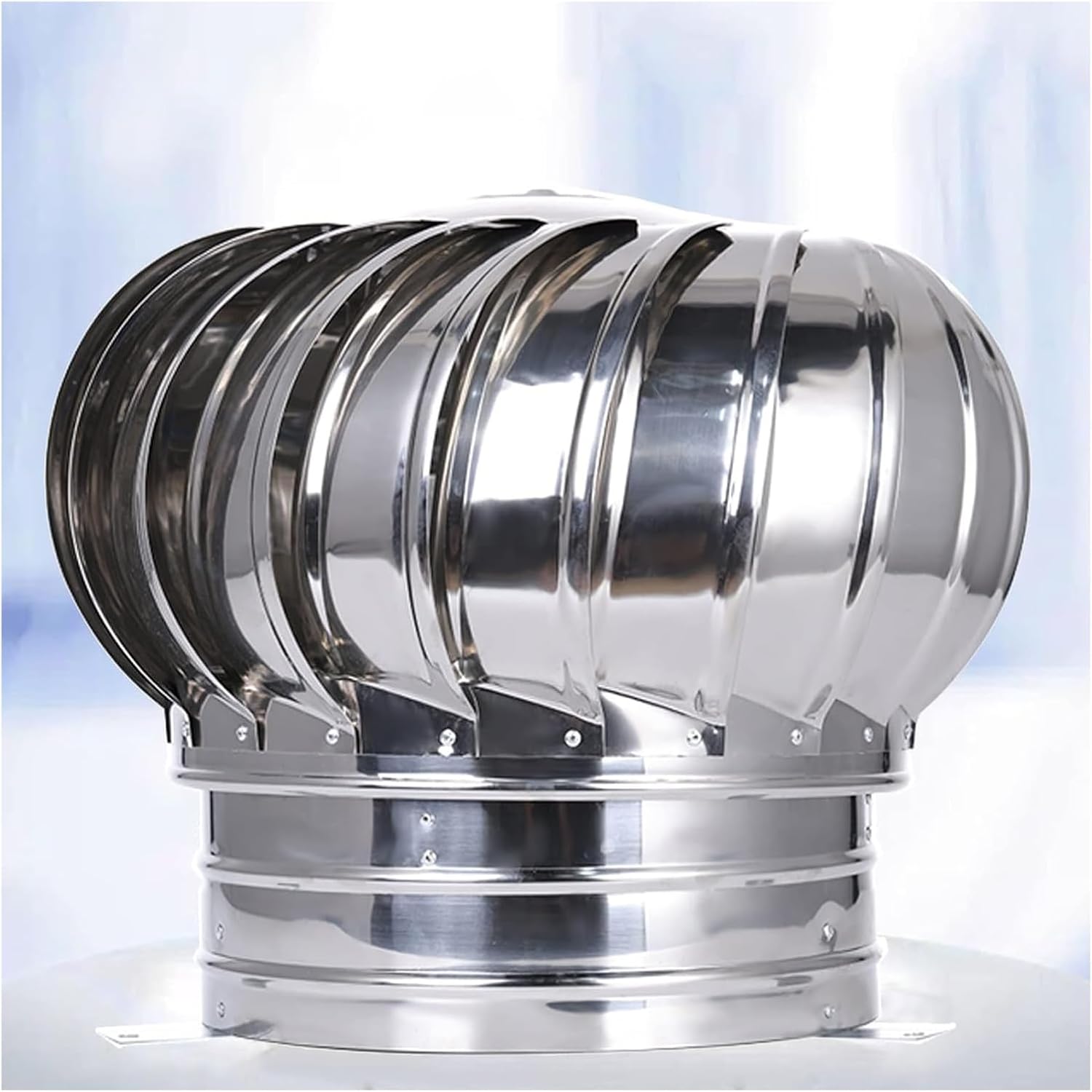 Roof Wind,Stainless Steel Turbine Ventilator Vents 8Inch 10Inch 12Inch Air Vent Outlet Rotating Roof Vents, No Rust, No Deformation, All Purpose Chimney Cowl (Size : 200mm)